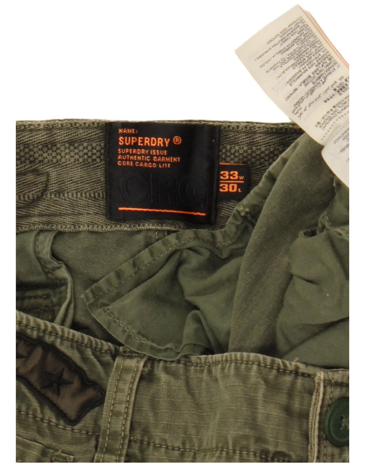 SUPERDRY Slim Cargo Bukser til mænd W33 L30 Khaki Bomuld