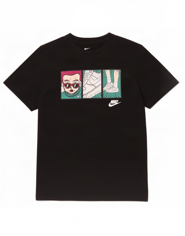 Nike Grafisk T-Shirt Top UK 6 XS Sort Bomuld