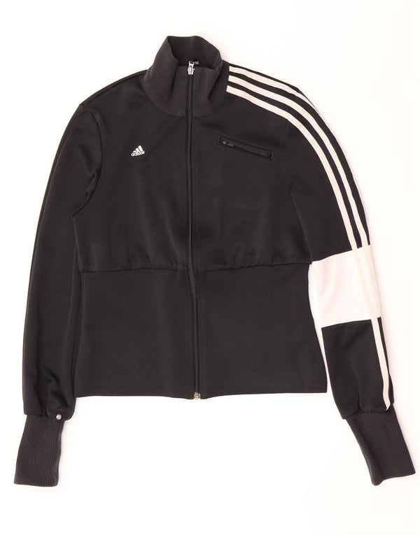 Adidas Womens Crop træningsdragt topjakke UK 14 Medium Black Colourblock