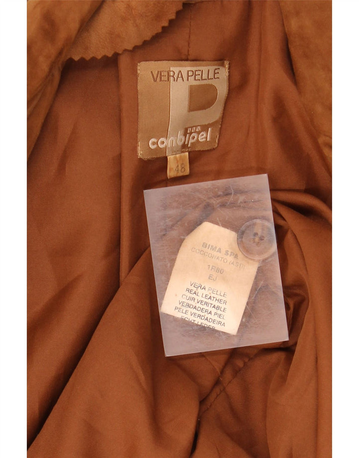 CONBIPEL Dame 2-knaps ruskindsblazerjakke IT 48 XL Brunt læder