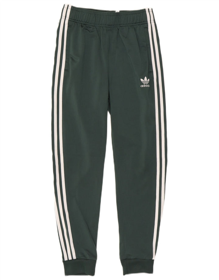 Adidas Drenge Træningsdragt Bukser Joggers 12-13 År Grøn Polyester