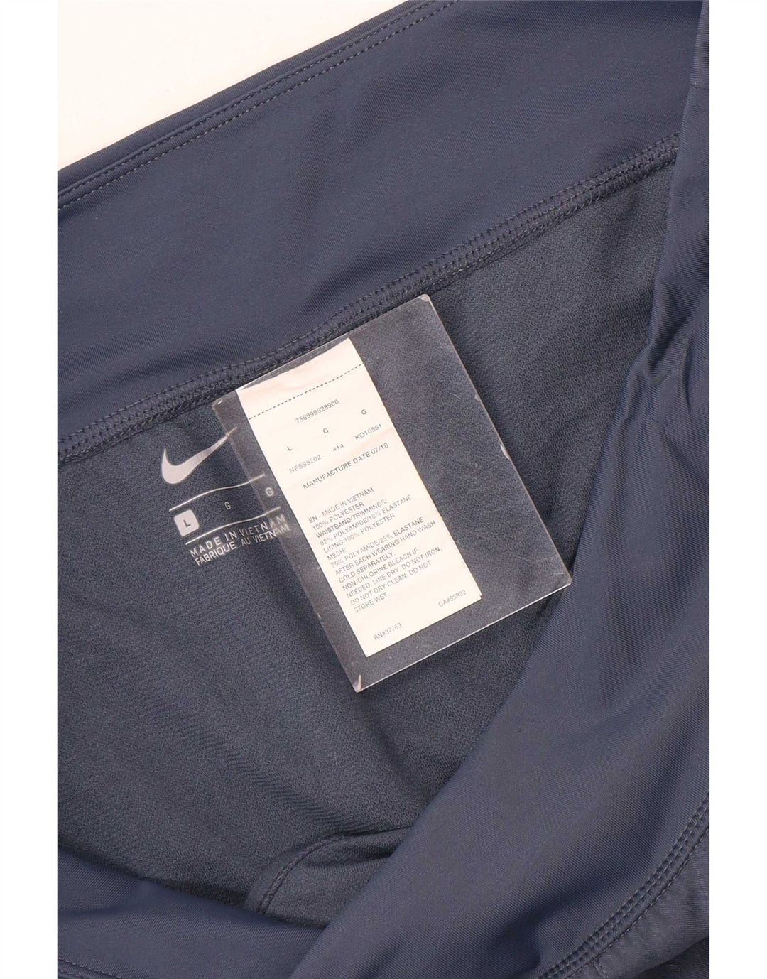 Nike Dame Sports Shorts UK 16 Large Navy Blue Polyester