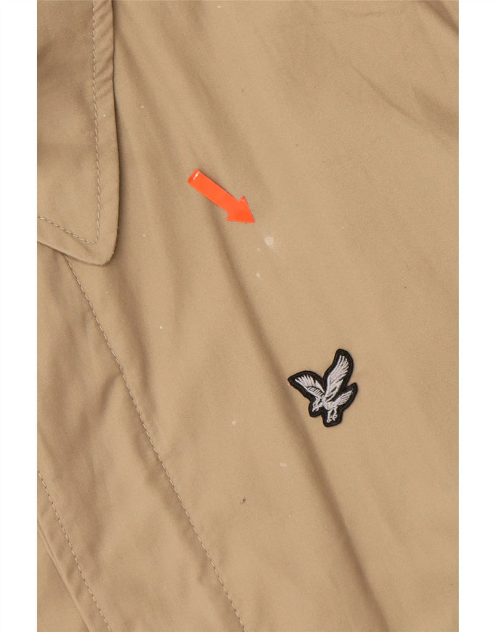 LYLE & SCOTT Herre Utility Jacket UK 40 Stor Beige Bomuld