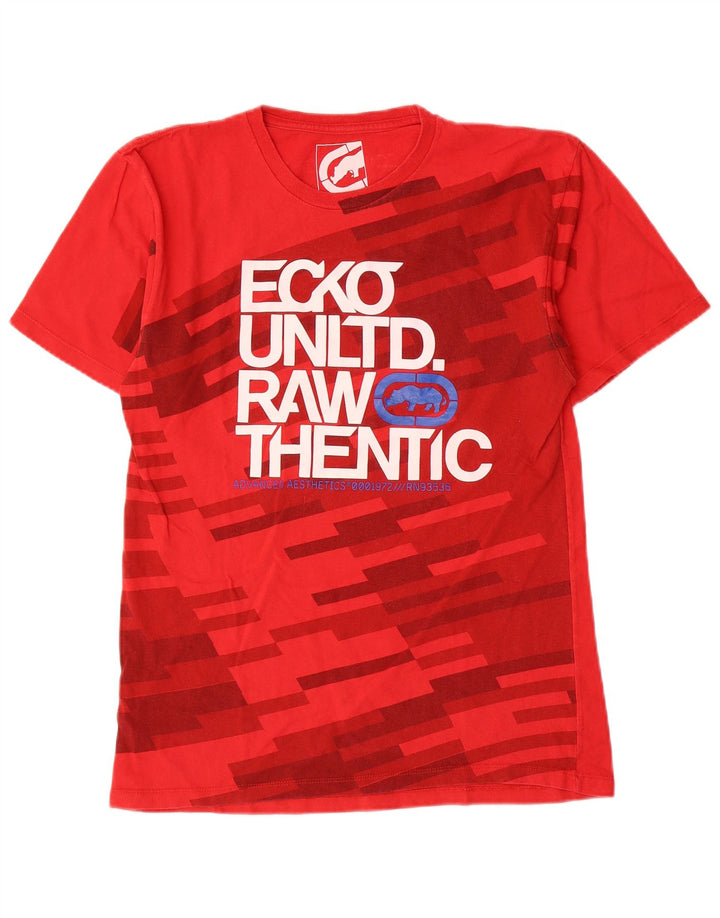 Ecko Unltd Herre grafisk T-shirt Top Lille rød geometrisk bomuld