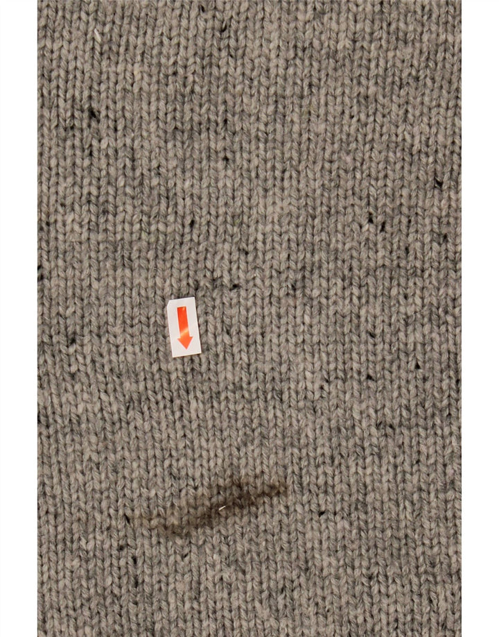 NAUTICA Herre Button Neck Sweater XL Grå Flecked Acryl