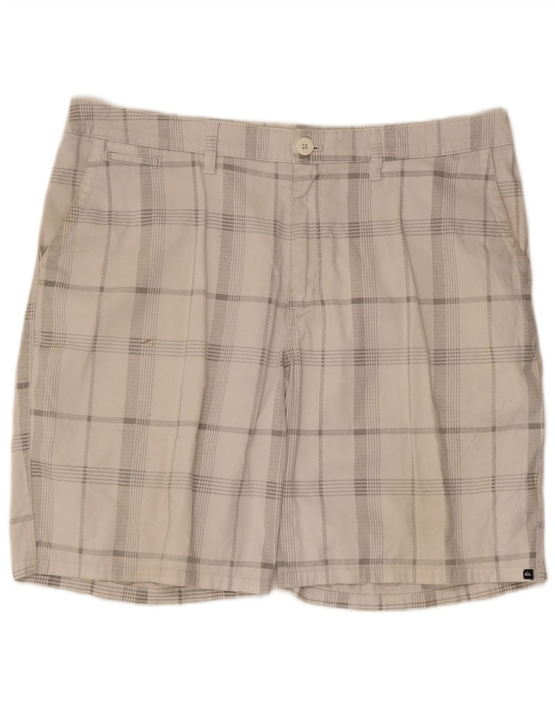 QUIKSILVER Chino Shorts til mænd W38 XL Hvid ternet bomuld