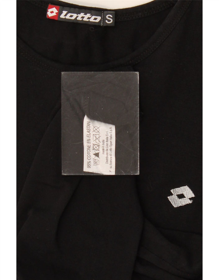 Lotto Dame Grafisk T-Shirt Top UK 10 Small Black Bomuld