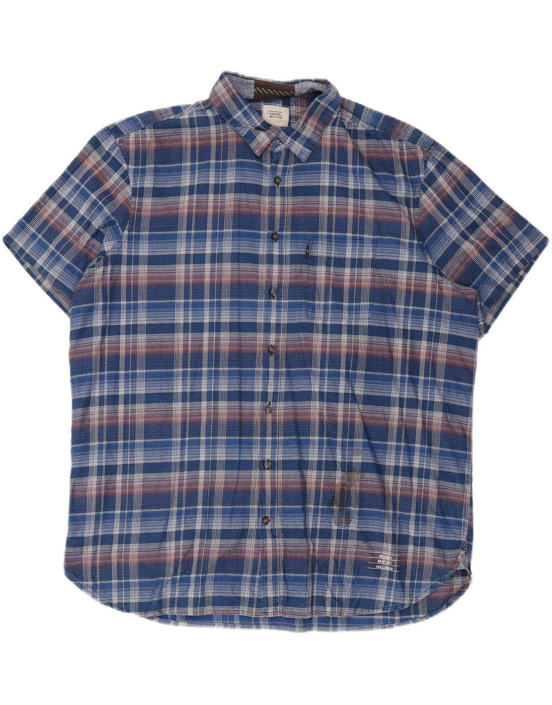 CAMEL ACTIVE Herre Regular Fit kortærmet skjorte 2XL blå ternet