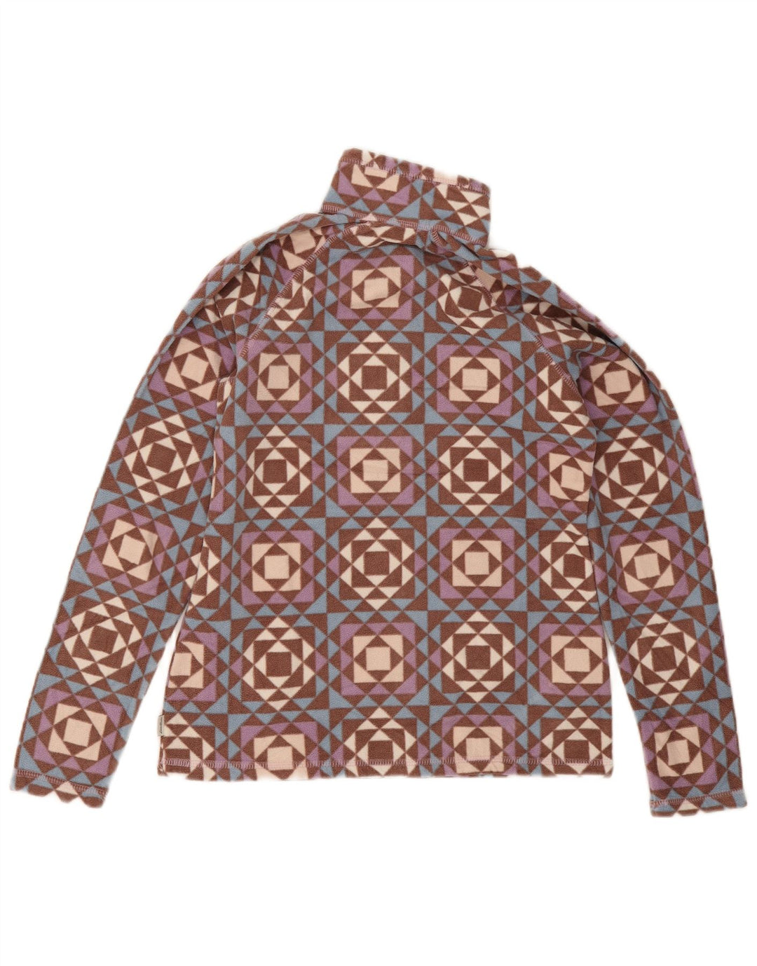 Eddie Bauer Dame Oversized Fleece Jumper UK 6 XS Flerfarvet Geometrisk