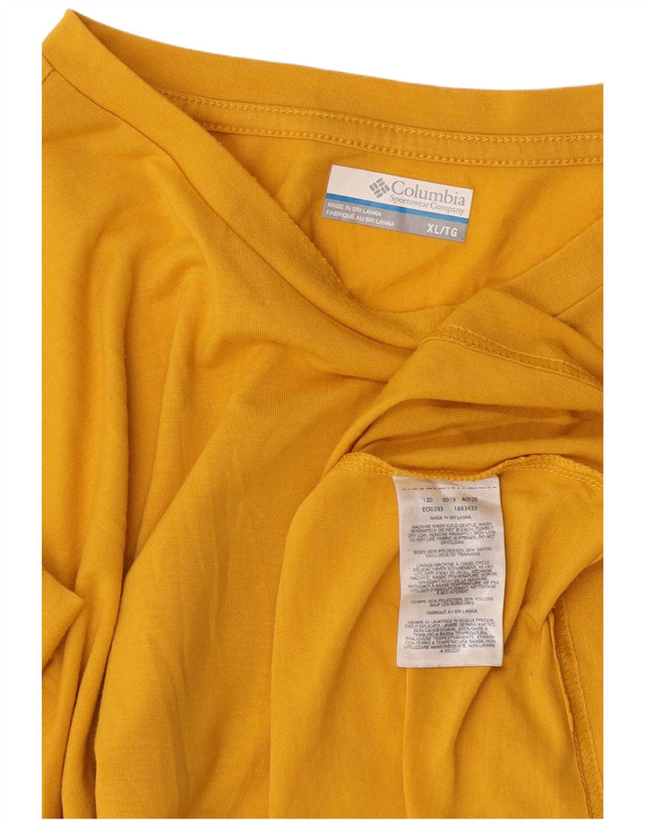 Columbia Herre Grafisk T-Shirt Top XL Gul Polyester