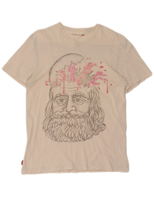 Levi's Grafisk T-shirt top til kvinder DK 16 Large Off White Bomuld