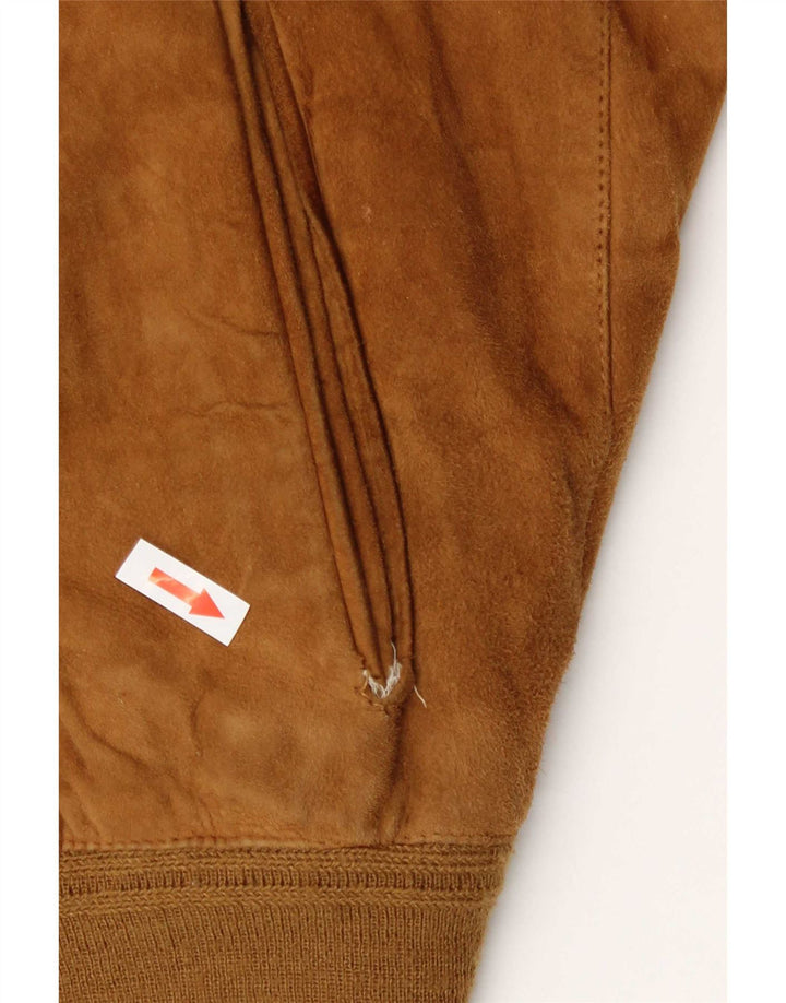 Vintage herre ruskind bomberjakke IT 50 Medium Beige Læder