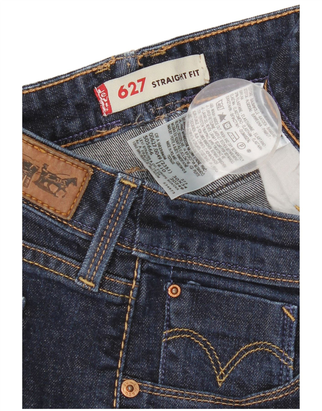 Levi's Dame 627 Straight Jeans W30 L29 Blå Bomuld