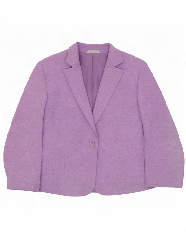 Marks & Spencer Dame Standard 1 Knap Blazer Jakke UK 12 Medium Lilla