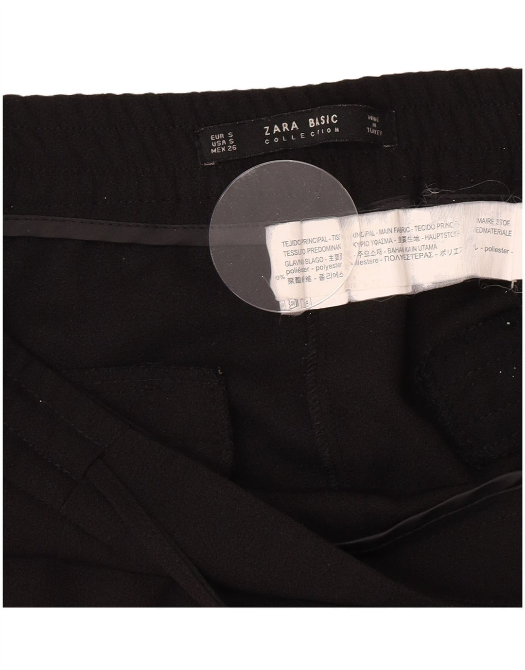 Zara Slim Chino Bukser Small W30 L27 Sort Polyester