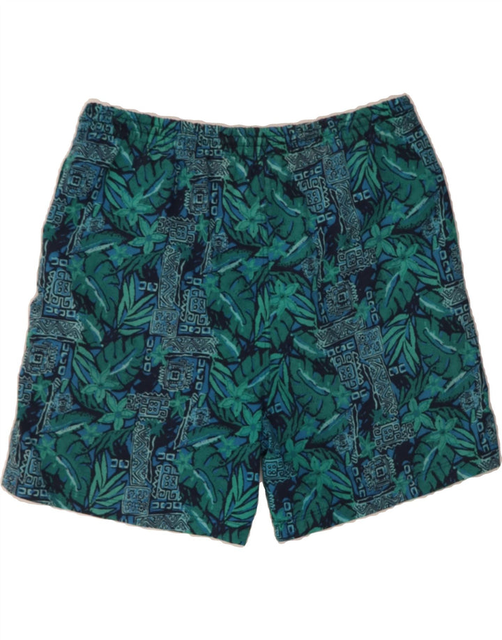 VINTAGE Mens Swimming Shorts Large  Green Floral Vintage Vintage and Second-Hand Vintage from Messina Hembry 