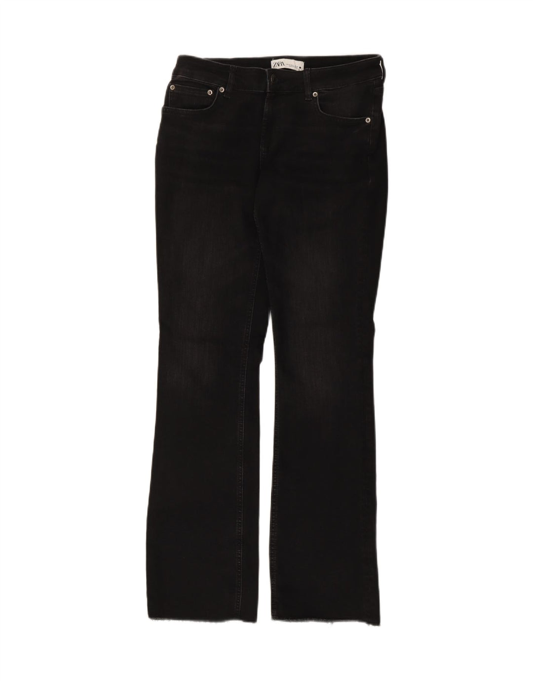 Zara Dame Bootcut Jeans EU 40 Medium W30 L31 Sort Bomuld