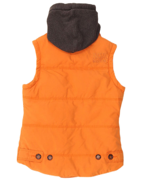Superdry Polstret Gilet med hætte til piger 11-12 år medium orange farveblok