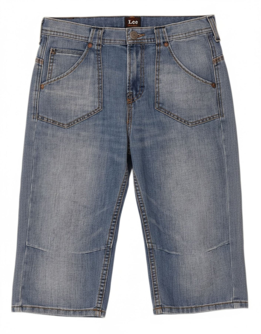 LEE Boys Bermuda Cargo Denim Shorts 13-14 Years W28  Blue Cotton