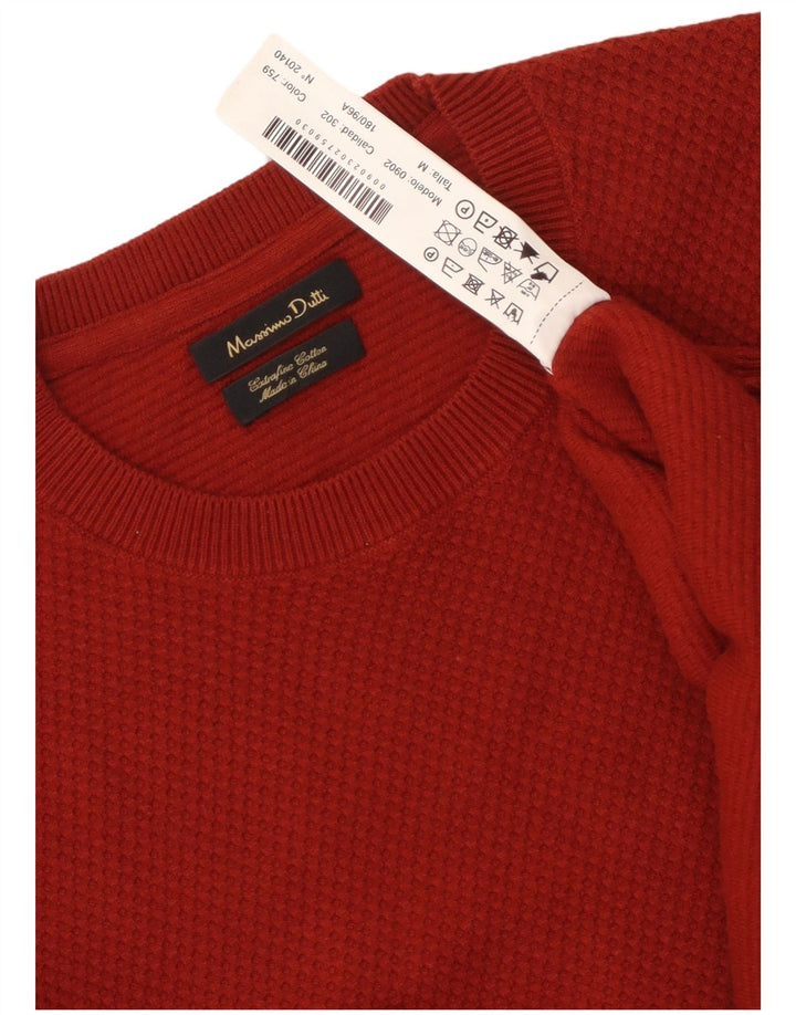Massimo Dutti Herre trøjetrøje med rund hals Medium Bourgogne bomuld