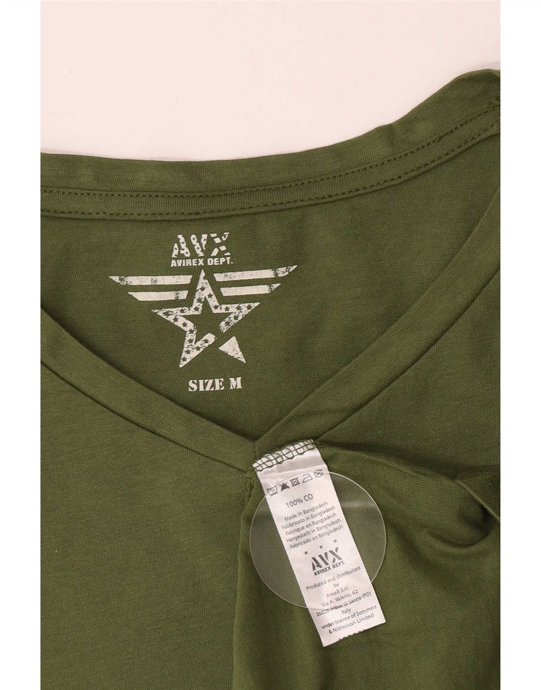 Avirex Herre grafisk T-shirt Top Medium Khaki Bomuld
