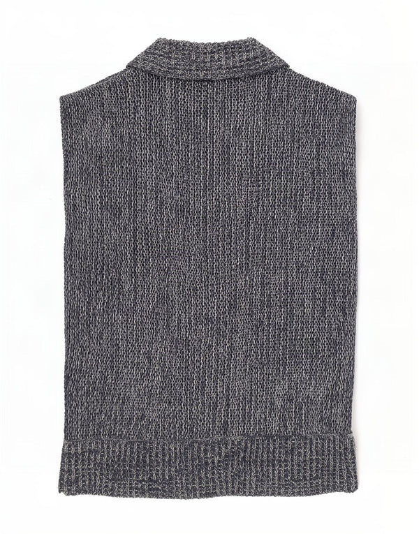 Marks & Spencer Dame ærmeløs cardigan sweater UK 10 Small Navy Blue