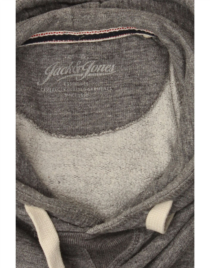 JACK & JONES Mens Hoodie Jumper Large Grey Flecked Cotton Vintage Jack & Jones and Second-Hand Jack & Jones from Messina Hembry 