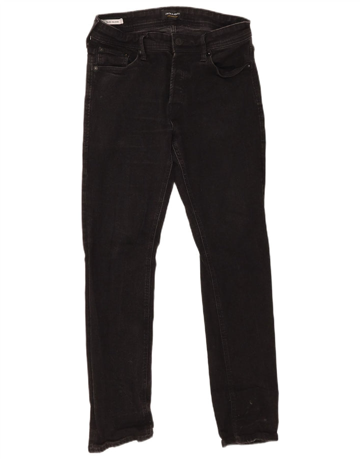 Jack & Jones Herre GLENN Slim Jeans W30 L30 Sort Bomuld
