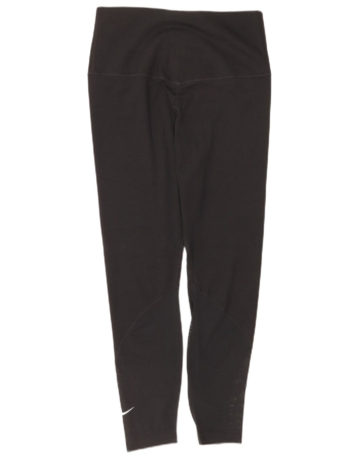 Nike Dame Dri Fit Leggings UK 14 Large Black Polyester