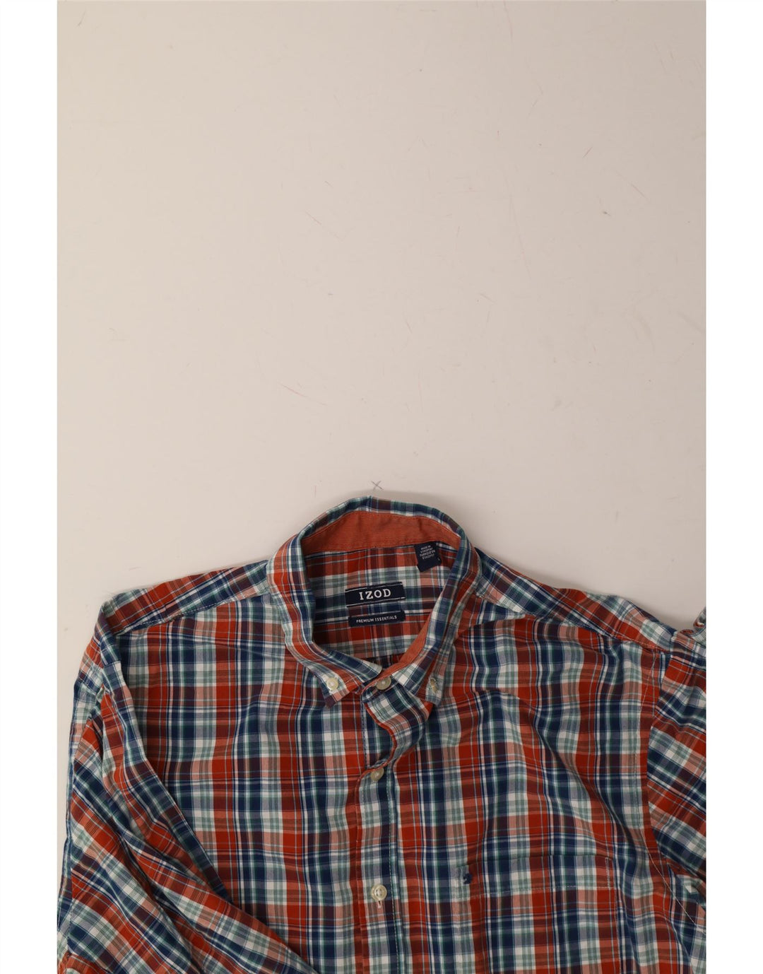 IZOD Mens Shirt Medium Multicoloured Check Vintage Izod and Second-Hand Izod from Messina Hembry 