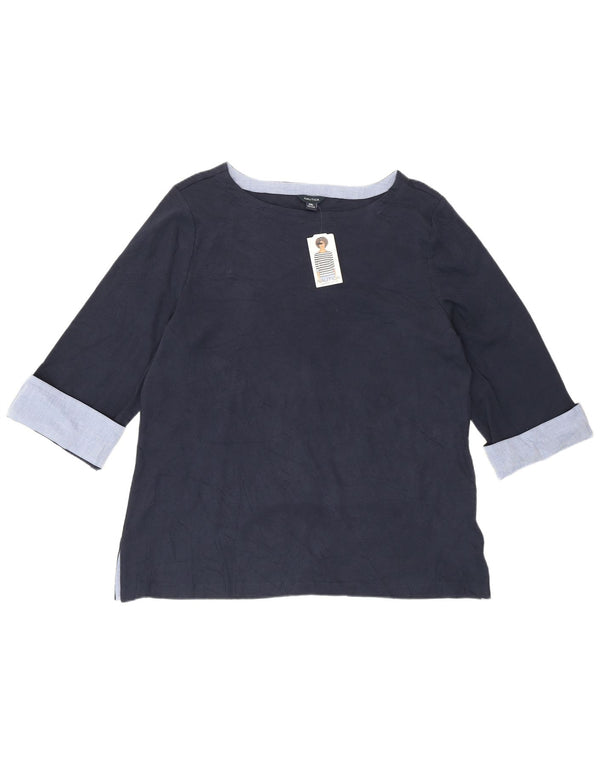 Nautica Dame Top 3/4 ærmer UK 20 2XL Marineblå Colourblock Bomuld