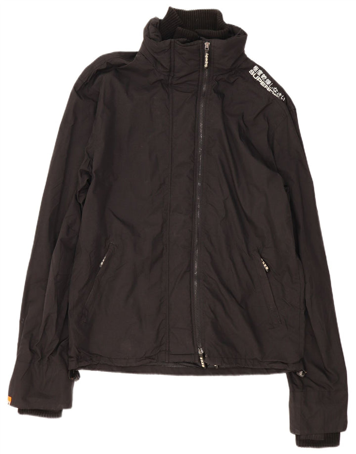 Superdry Grafisk regnjakke til mænd UK 44 2XL sort polyester