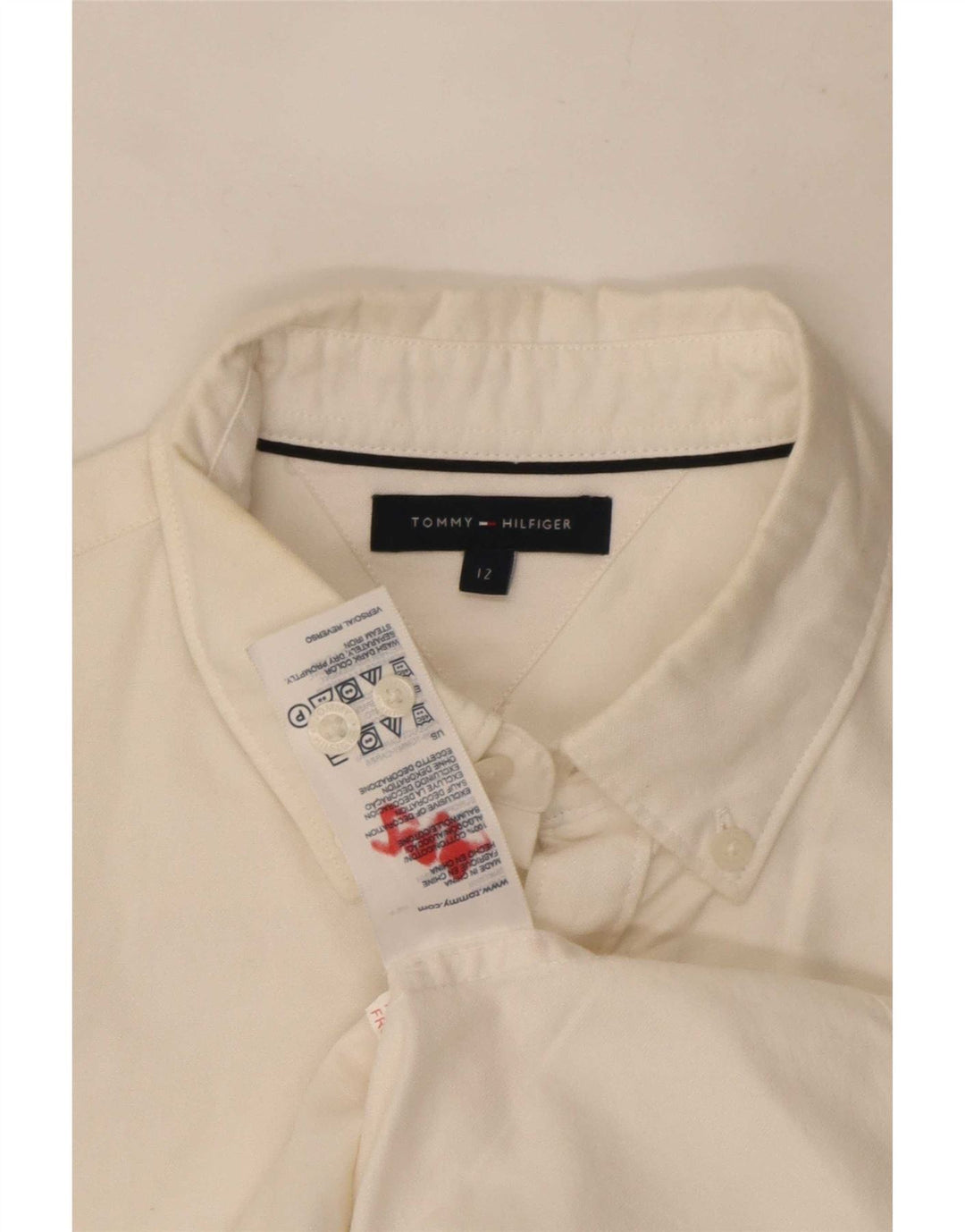 Tommy Hilfiger drengeskjorte 11-12 år hvid bomuld