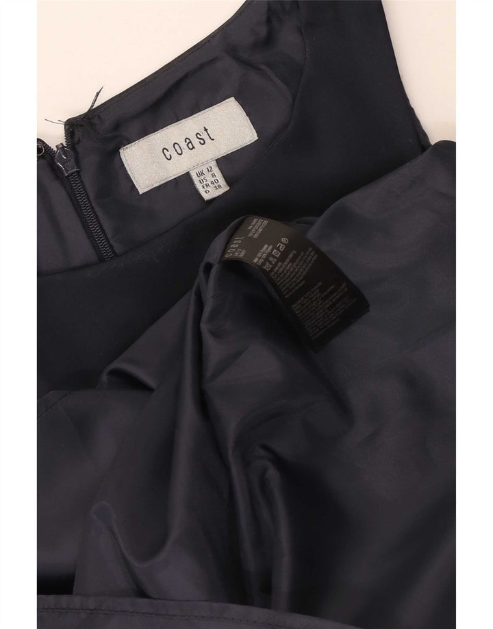 Coast Kvinders Ærmeløs A-Line Kjole UK 12 Medium Navy Blue Polyester