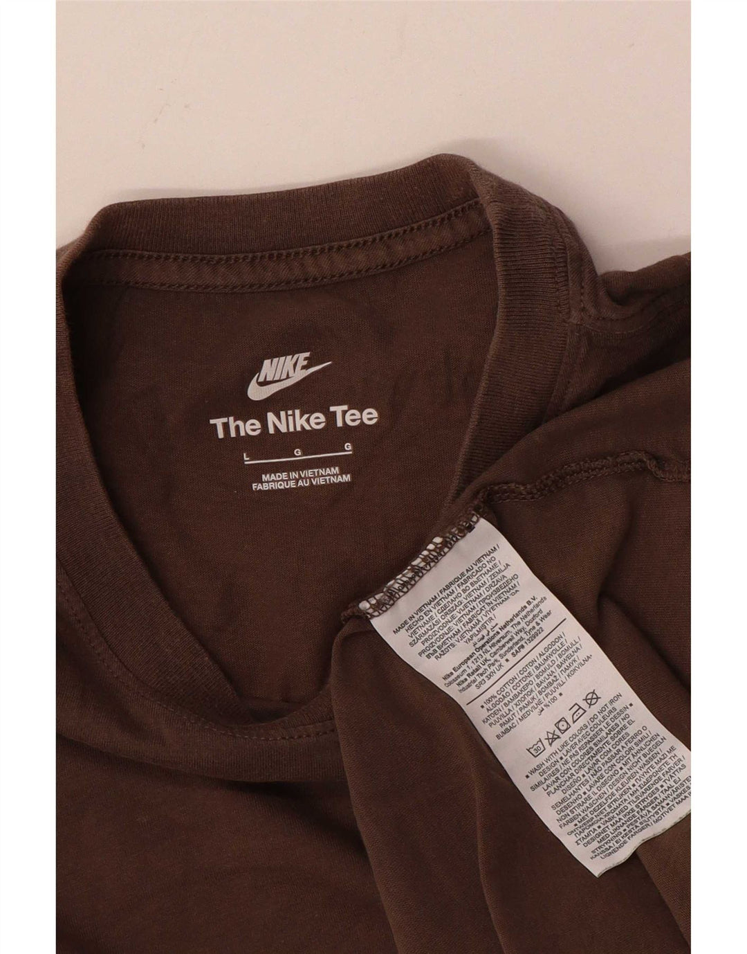 Nike T-shirt top til mænd, stor brun bomuld
