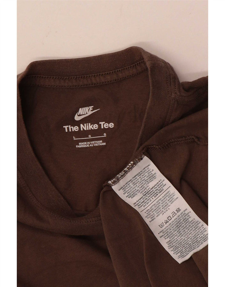Nike T-shirt top til mænd, stor brun bomuld