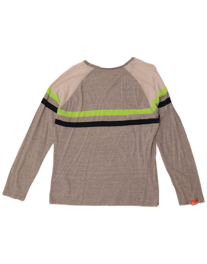 Superdry Herre Top Langærmet Medium Grey Colourblock Bomuld