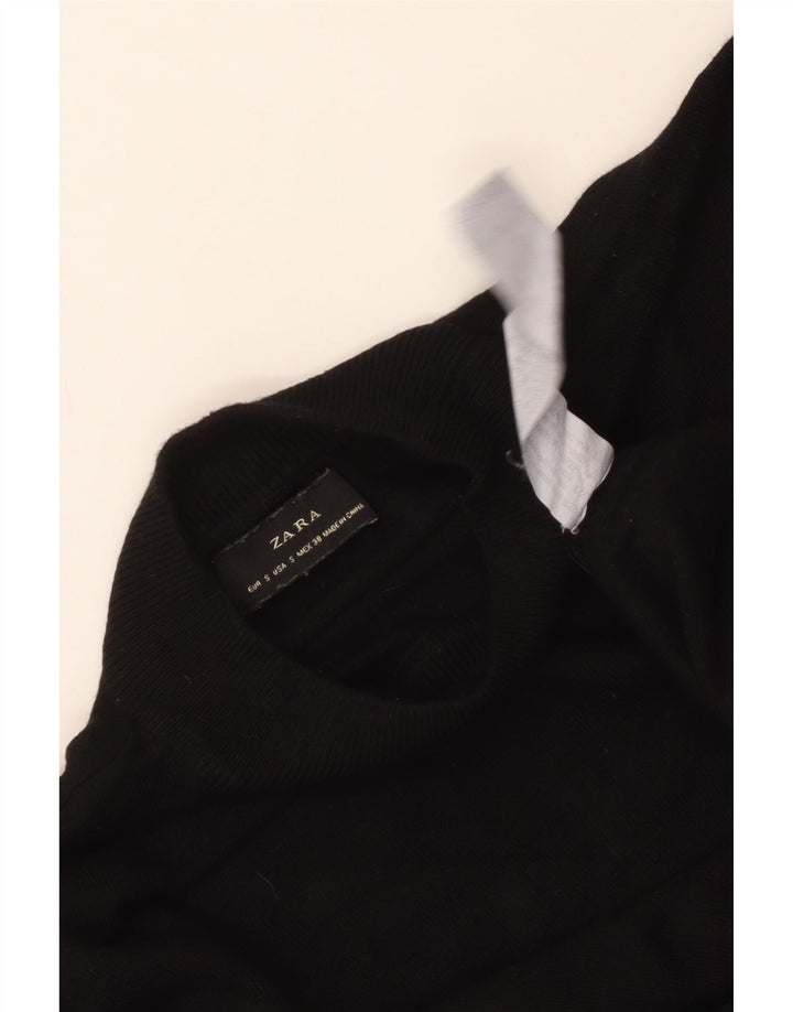 Zara Herre Turtle Neck Jumper Sweater Small Black Viscose