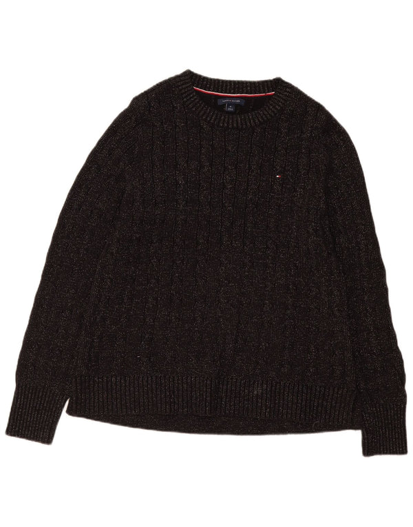Tommy Hilfiger dame sweater med rund hals DK 12 medium sort bomuld