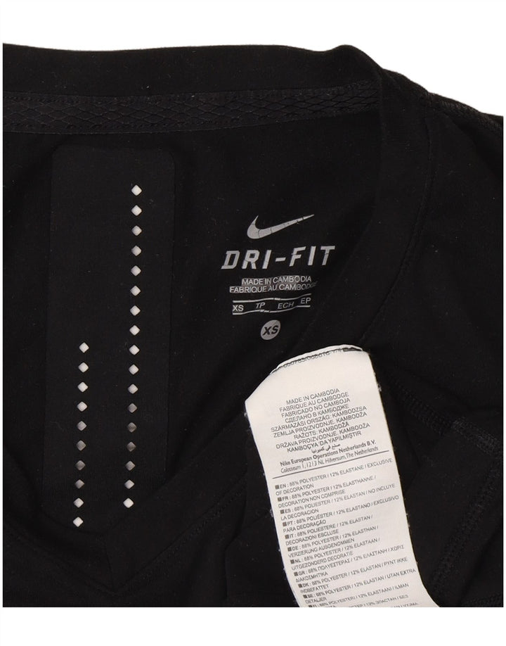 Nike Herre Dri Fit Grafisk Top Langærmet XS Sort Polyester