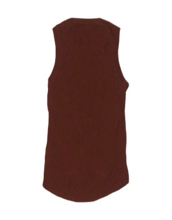 Zara Damevest Top UK 12 Medium Brun Viscose