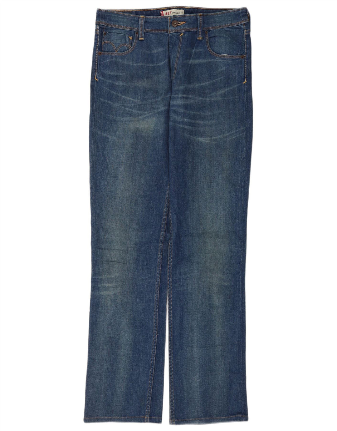 Levi's Dame 627 Straight Jeans W31 L34 Blå Bomuld