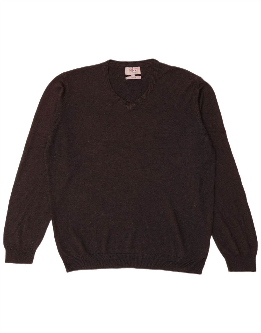 Marks & Spencer Herre V-hals sweater XL Sort Akryl