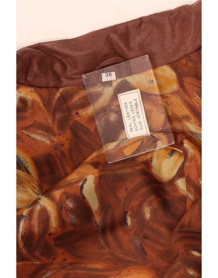 Vintage oversized læderfrakke til kvinder EU 38 medium brunt læder