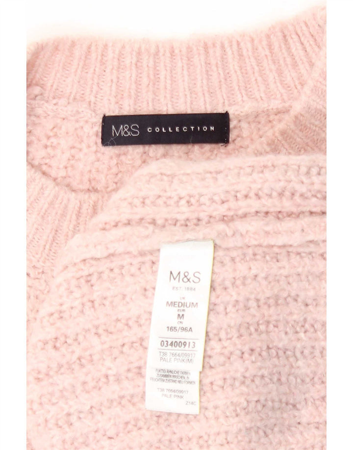 Marks & Spencer dame sweater med rund hals i overstørrelse UK 14 Medium Pink