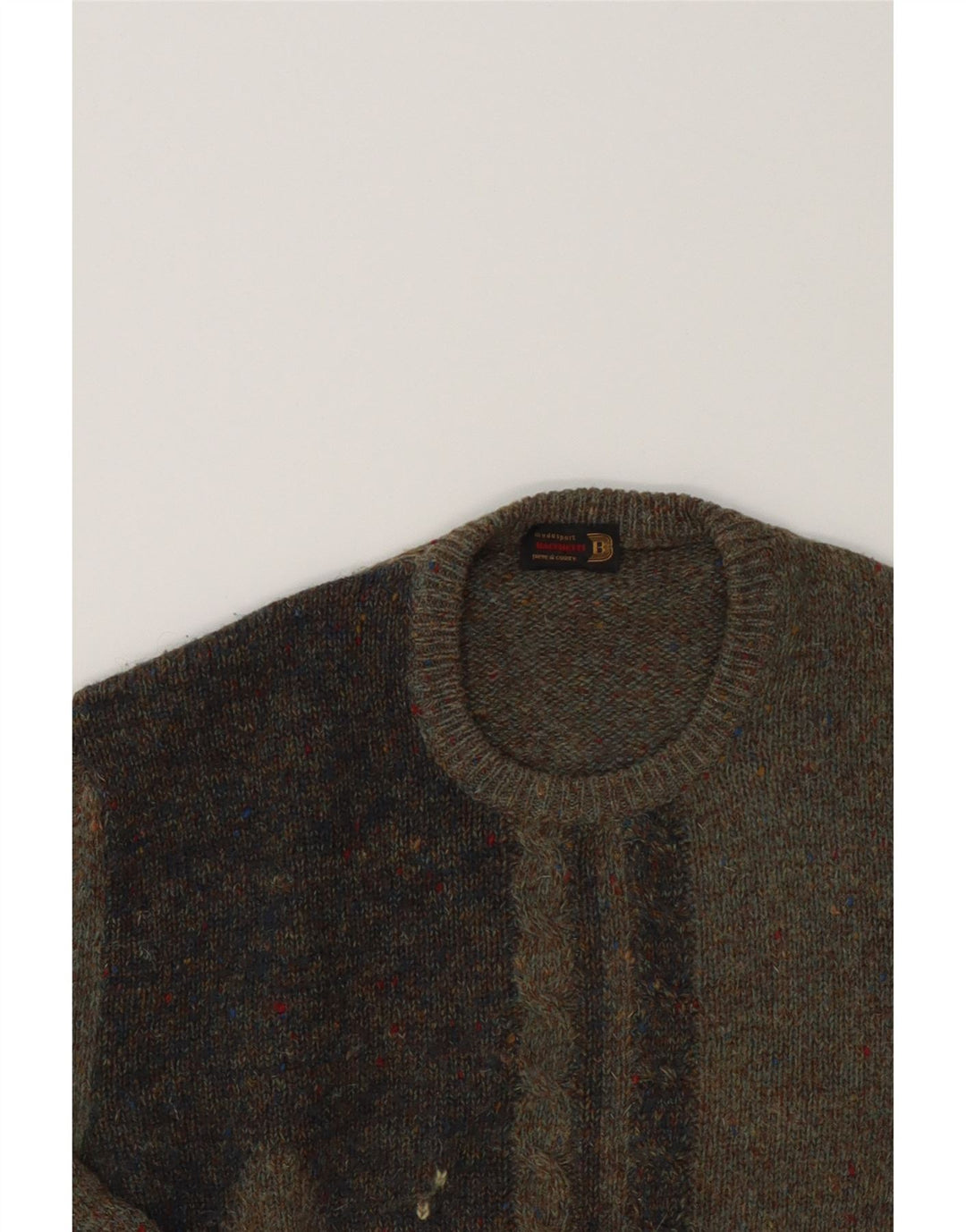 VINTAGE Mens Crew Neck Jumper Sweater XL Grey Argyle/Diamond Wool Vintage Vintage and Second-Hand Vintage from Messina Hembry 