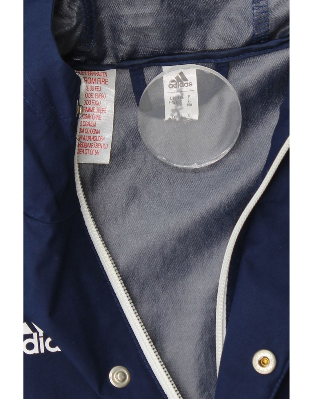 Adidas Regnjakke med hætte til drenge 9-10 år marineblå polyester