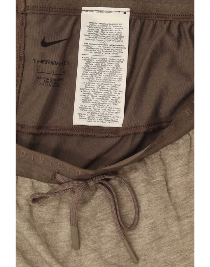 Nike herre Therma-Fit træningsdragt bukser, store grå flækkede polyester
