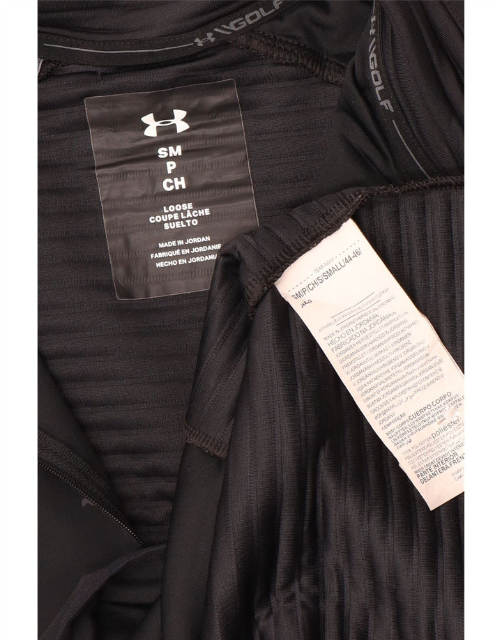 Under Armour Herre Zip Neck Pullover Træningsdragt Top Lille Sort Polyester