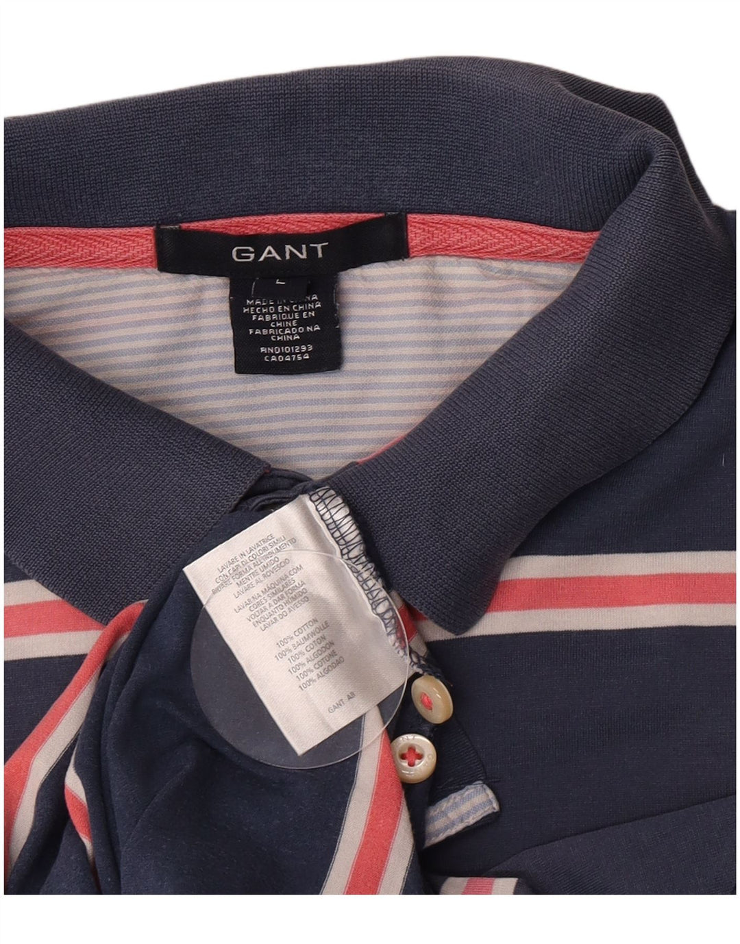 Gant Poloshirt til mænd Stor marineblå stribet bomuld